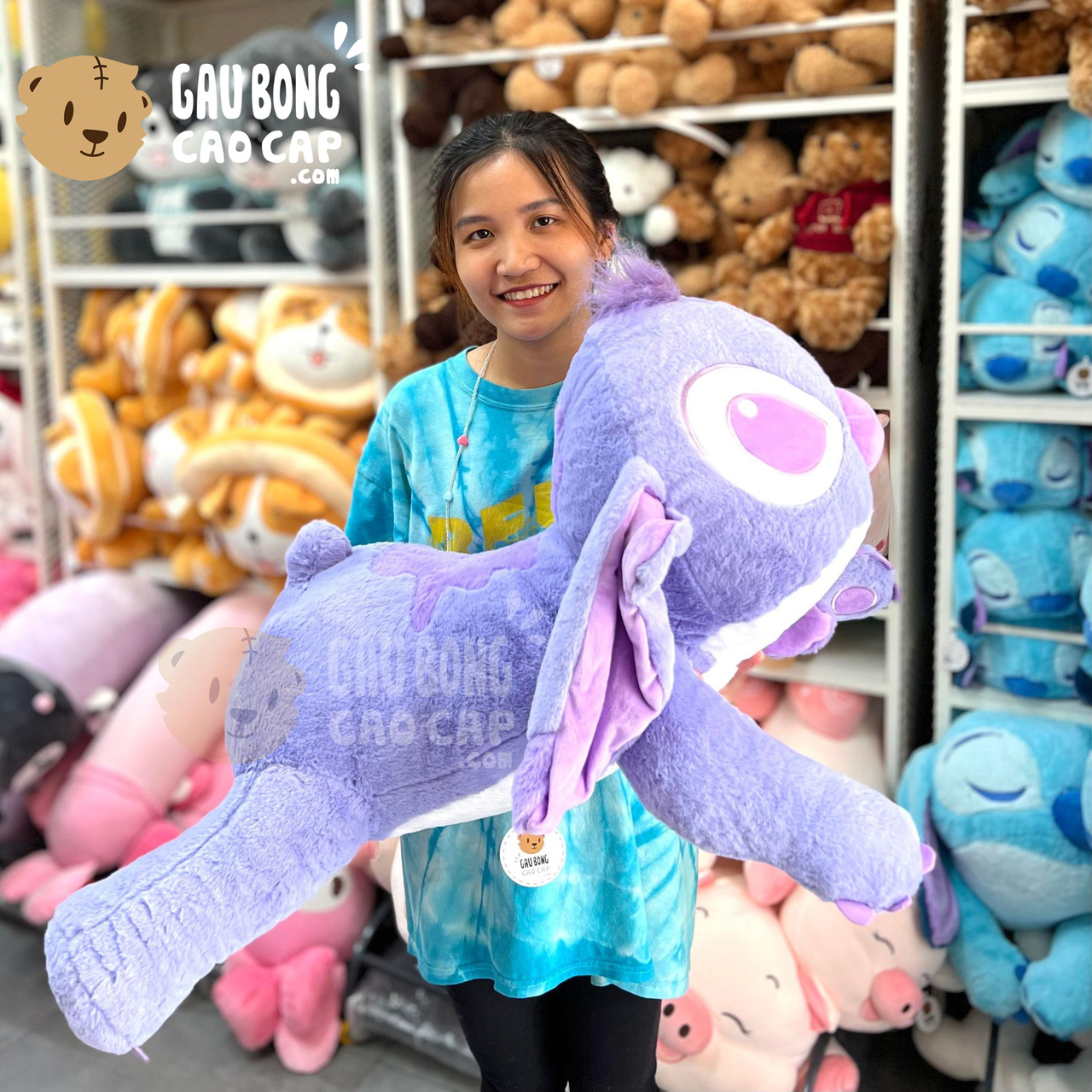 Gấu Bông Stitch nằm lông mịn Smooth